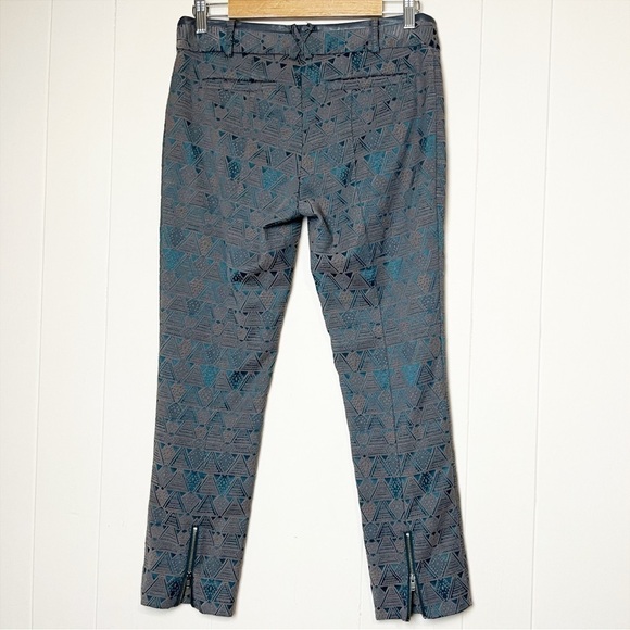 Anthropologie Cartonnier Charlie Ankle Pants 4 gray jacquard trousers cropped - Picture 4 of 12